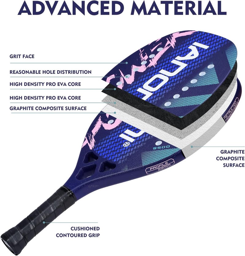 WLSRW Beach Tennis Paddle Beach Tennis Racket Carbon Fiber with EVA Memory Foam Core Tennis Paddles - Image 1